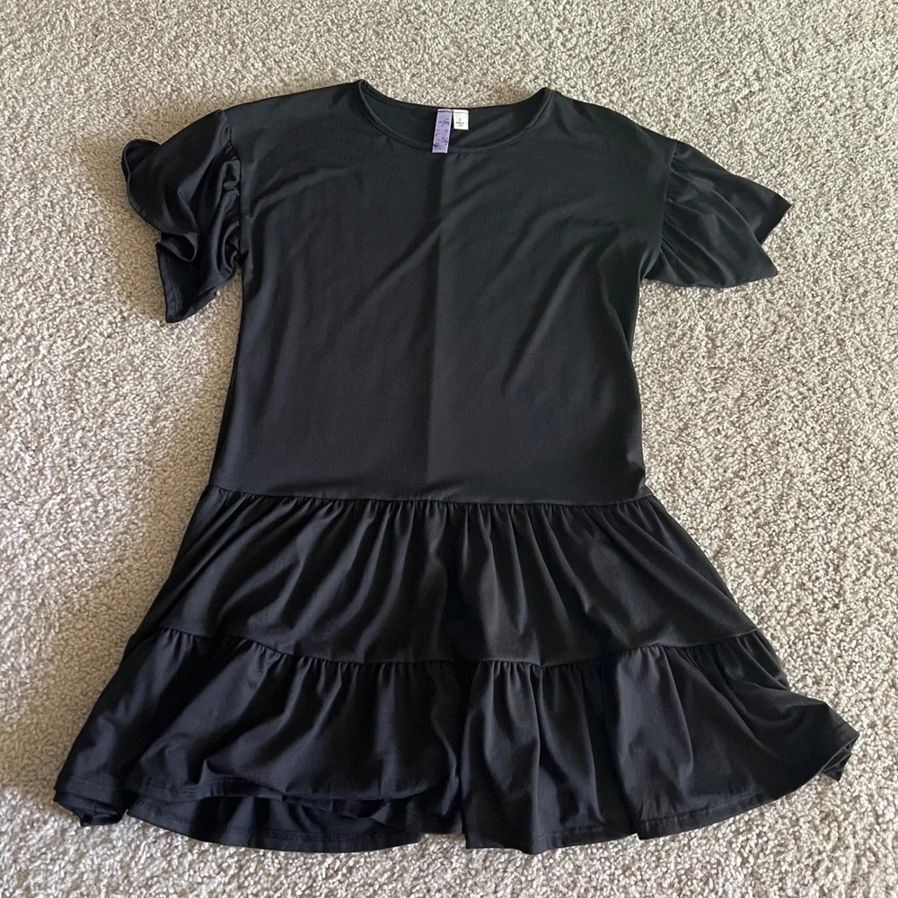 Black tiered ruffle dress